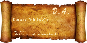 Dencs Adrián névjegykártya