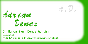 adrian dencs business card